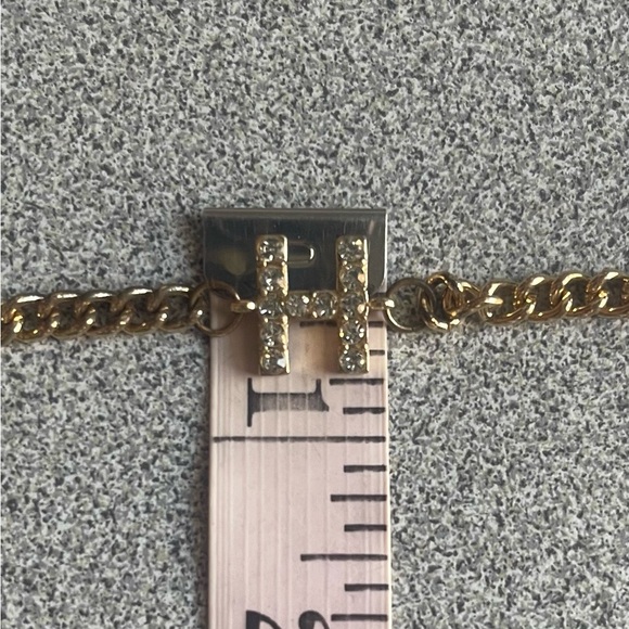 Clear Crystal H Gold Toned Bracelet - Picture 8 of 8